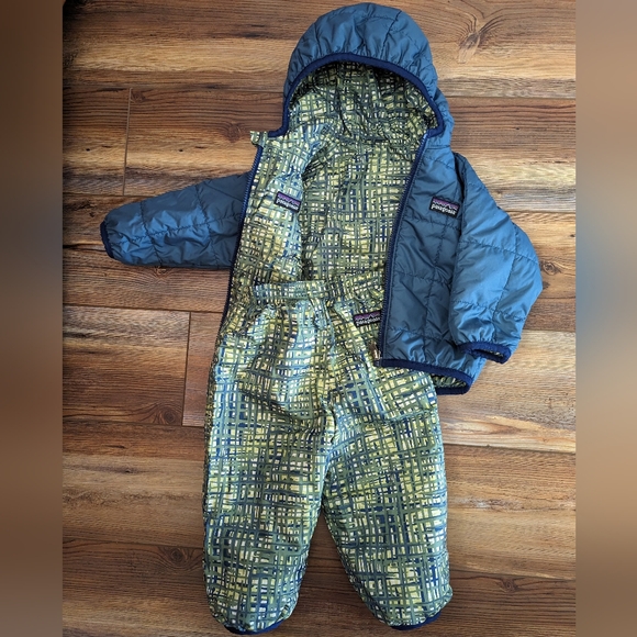 Patagonia Reversible Baby/Toddler Matching Puffy Snow Jacket and Pants 12-18M - Picture 3 of 5
